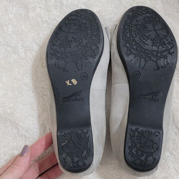 Dansko‎ Lina Stone Suede Ballet Bow Flats Comfort Size EU 36 US 5.5-6 EUC - Picture 9 of 14